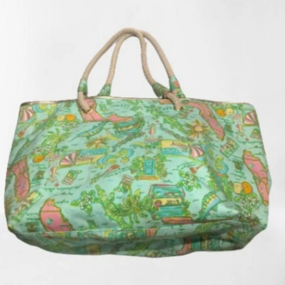 Lilly Pulitzer Rare Shoreline Florida Tote Bag One Size